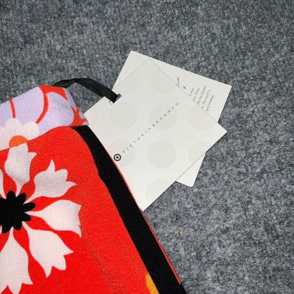 NEW Victoria Beckham for Target Skirt Orange Floral Lined Back Zip - Picture 3 of 9